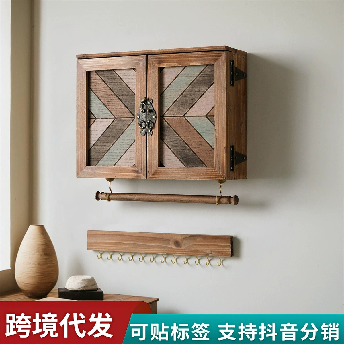 Storage Rack Wall-mounted Solid Wood Necklace Jewelry — shoe storage wholesale pick on ShoeVault