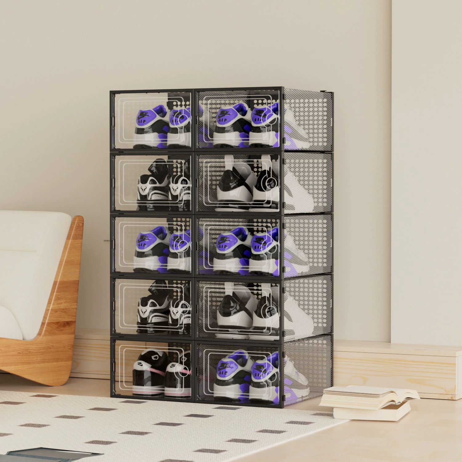 Shoe Box Foldable Plastic Clear 34.5*17*23 — shoe storage wholesale pick on ShoeVault