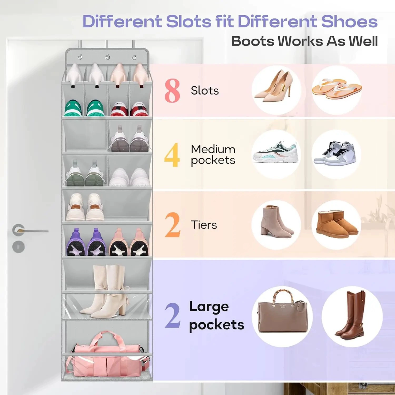 Shoe Rack Over-door Simple 4+4+4 — shoe storage wholesale pick on ShoeVault