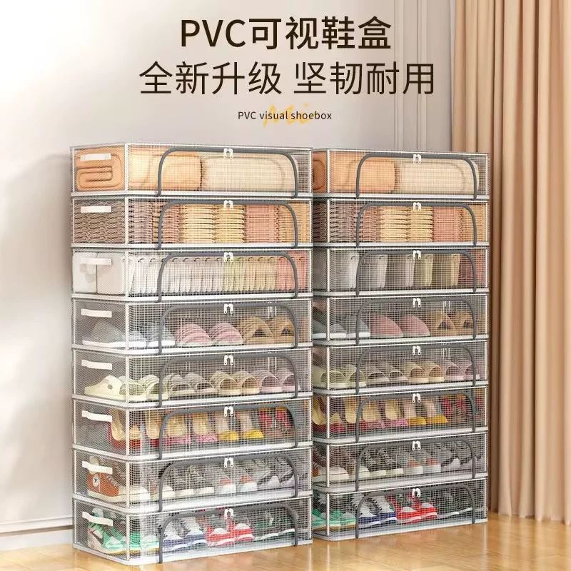 Shoe Box Under-bed Storage Bin Foldable Clear — shoe storage wholesale pick on ShoeVault