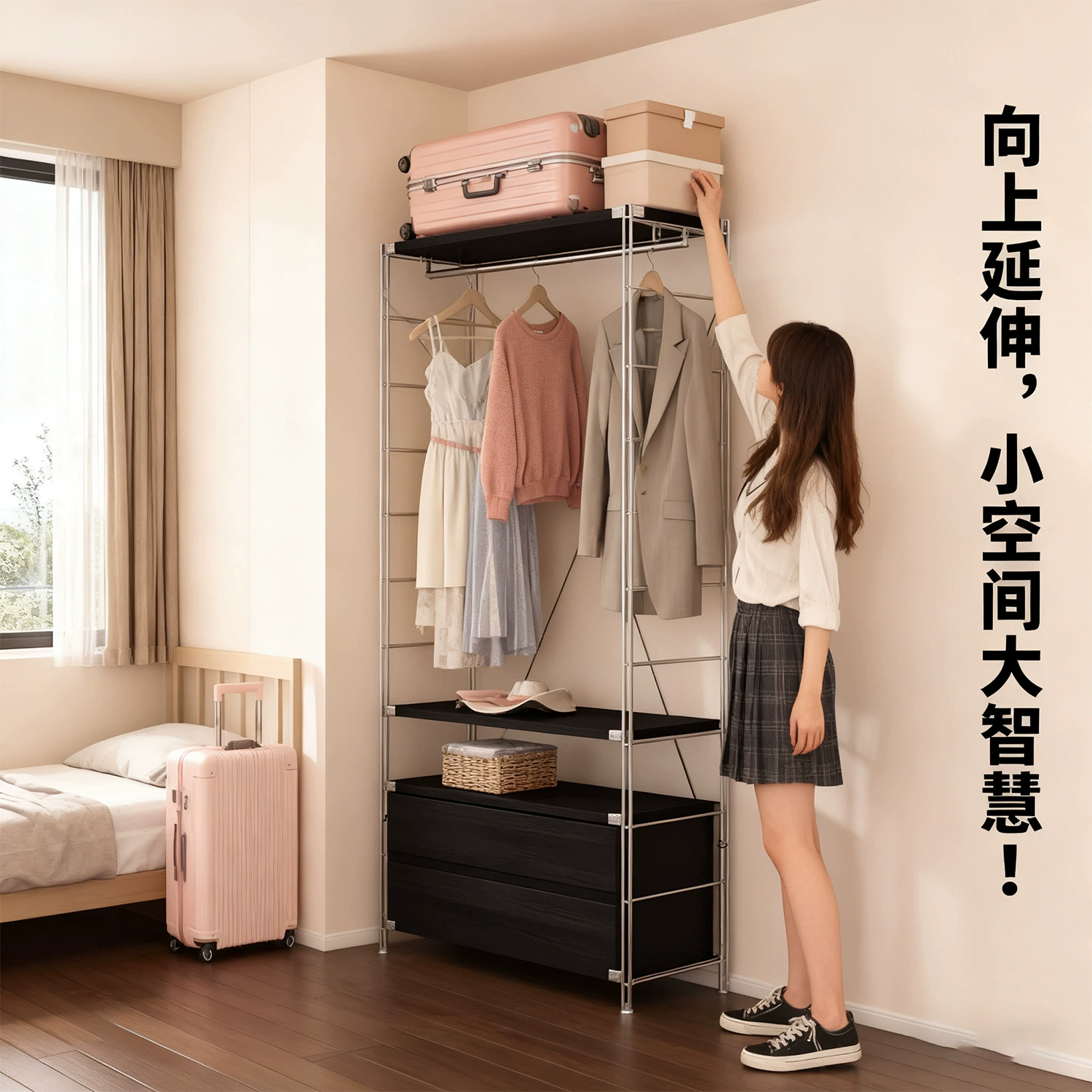 Garment Rack Freestanding Shelf Rack Wardrobe Hanger — shoe storage wholesale pick on ShoeVault